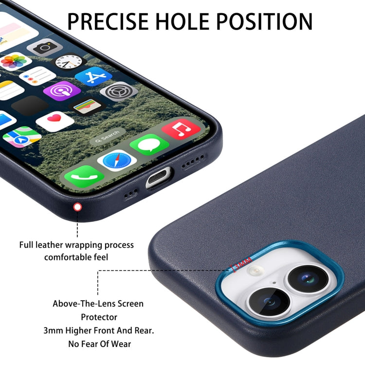 For iPhone 16 Electroplated Metal Button Shockproof Phone Case(Dark Blue) - iPhone 16 Cases by buy2fix | Online Shopping UK | buy2fix