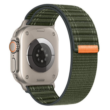 For Apple Watch Ultra 49mm Sea Wave Nylon Hook and Loop Fastener Watch Band(Army Green) - Watch Bands by buy2fix | Online Shopping UK | buy2fix