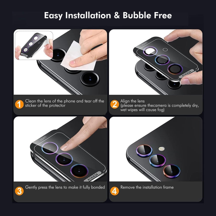 For OPPO Reno12 / Reno12 Pro Global ENKAY Hat-Prince 9H Rear Camera Lens Aluminium Alloy Tempered Glass Film(Black) - Reno12 Pro Tempered Glass by ENKAY | Online Shopping UK | buy2fix