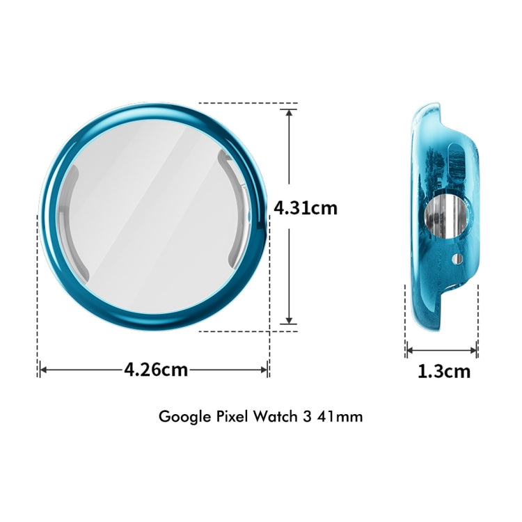 For Google Pixel Watch 3 41mm ENKAY Hat-Prince Full Coverage Electroplated Soft TPU Case with Screen Protection(Transparent) - Watch Cases by ENKAY | Online Shopping UK | buy2fix