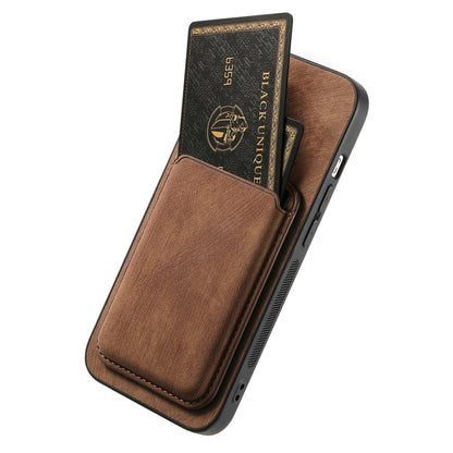 For iPhone 16 Pro Max Retro Leather Card Bag Magnetic Phone Case(Brown) - iPhone 16 Pro Max Cases by buy2fix | Online Shopping UK | buy2fix