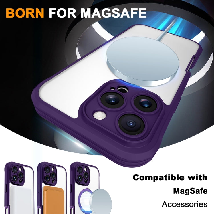 For iPhone 16 Pro Skin Feel Magsafe Holder 360 Full Body Phone Case(Purple) - iPhone 16 Pro Cases by buy2fix | Online Shopping UK | buy2fix