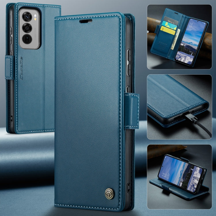 For OPPO Reno12 5G Global CaseMe 023 Butterfly Buckle Litchi Texture RFID Anti-theft Leather Phone Case(Blue) - Reno12 Cases by CaseMe | Online Shopping UK | buy2fix