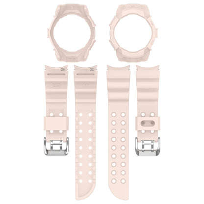 For Samsung Galaxy Watch 7 40mm Armor Silicone Watch Band with Watch Case Set(Pink) - Watch Bands by buy2fix | Online Shopping UK | buy2fix