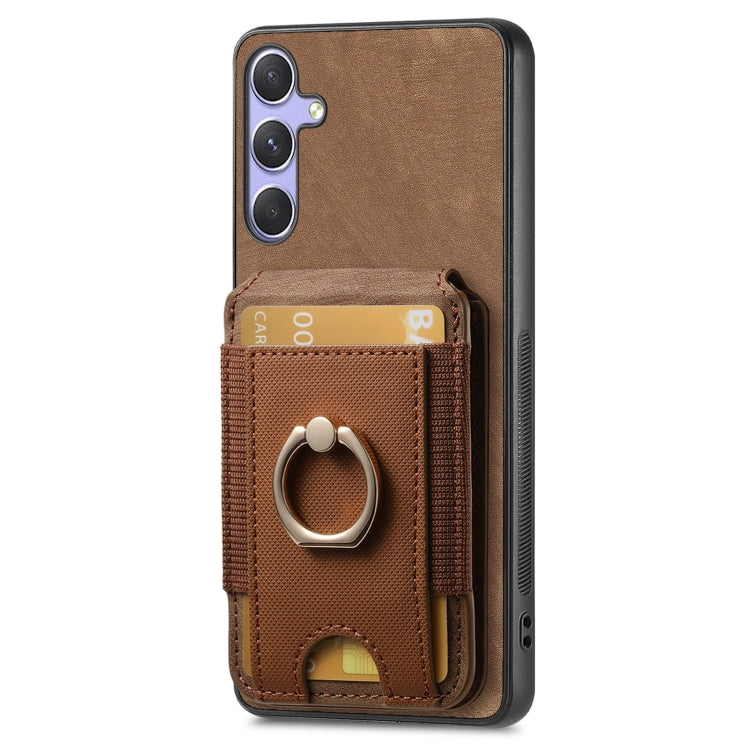 For Samsung Galaxy S25 Ultra 5G Retro Splitable Magnetic Stand Card Bag Leather Phone Case(Brown) - Galaxy S25 Ultra 5G Cases by buy2fix | Online Shopping UK | buy2fix