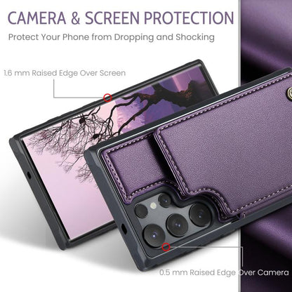 For Samsung Galaxy S25 Ultra 5G CaseMe C22 Card Slots Holder RFID Anti-theft Phone Case(Purple) - Galaxy S25 Ultra 5G Cases by CaseMe | Online Shopping UK | buy2fix