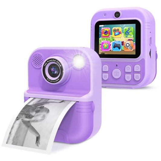 E8 2.4 Inch Screen Photo Printing Video Recorder Multifunctional Kids Dual Lens Camera(Purple) - Children Cameras by buy2fix | Online Shopping UK | buy2fix