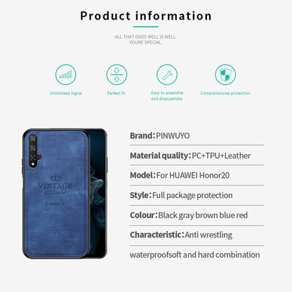 PINWUYO Shockproof Waterproof Full Coverage PC + TPU + Skin Protective Case for Huawei Honor 20(Brown) - Honor Cases by PINWUYO | Online Shopping UK | buy2fix