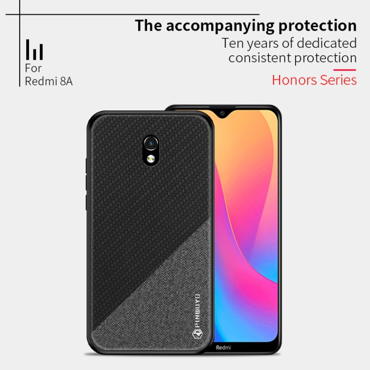 For Xiaomi RedMi 8A PINWUYO Rong Series  Shockproof PC + TPU+ Chemical Fiber Cloth Protective Cover(Brown) - Xiaomi Cases by PINWUYO | Online Shopping UK | buy2fix