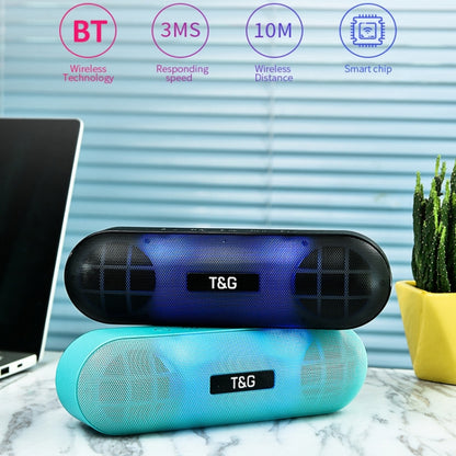 T&G TG148 Portable Stereo Audio Super Bass LED Lantern Pill Wireless Bluetooth Speaker(Blue) - Desktop Speaker by T&G | Online Shopping UK | buy2fix