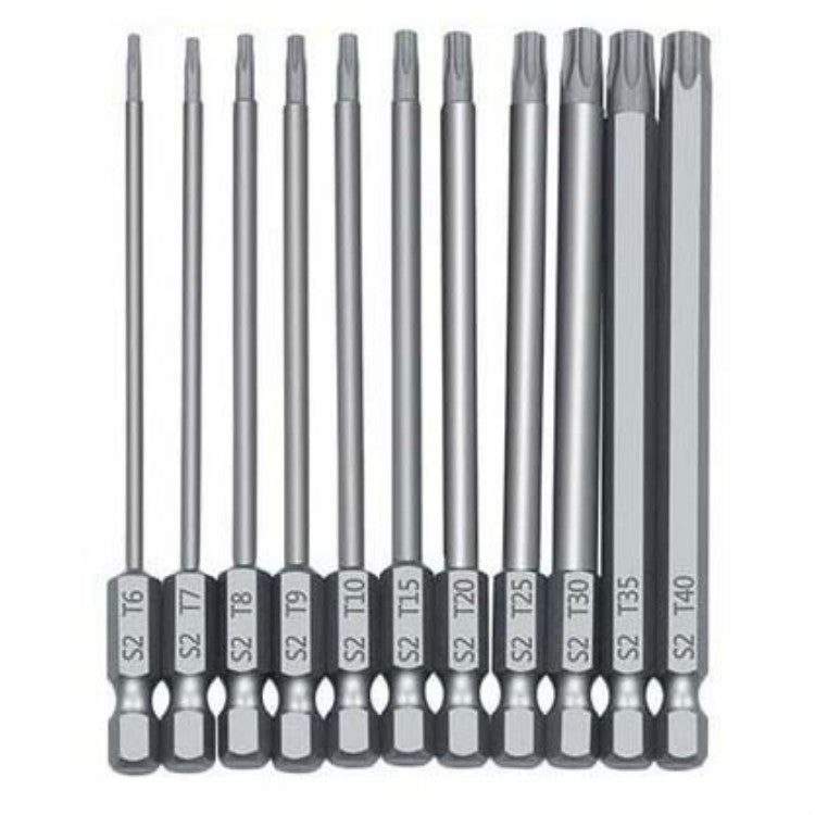 11pcs / Set 100mm Plum Blossom Hollow Bit Multifunctional Peeling Bit Set - Screwdriver Tools by buy2fix | Online Shopping UK | buy2fix