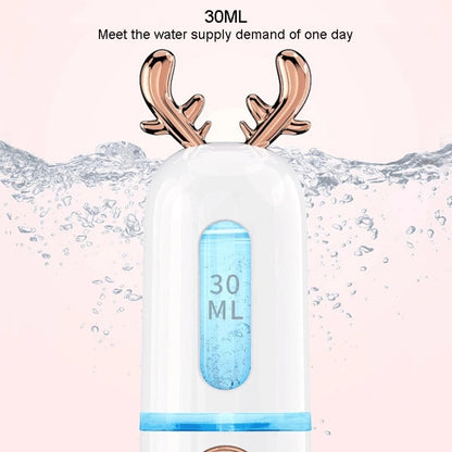 Facial Steamer Nano Spray Water Replenishing Instrument Portable Cold Spray Machine Charging Beauty Instrument Automatic Alcohol Sprayer, Style:Cute Deer(White) - Beauty Instrument by buy2fix | Online Shopping UK | buy2fix