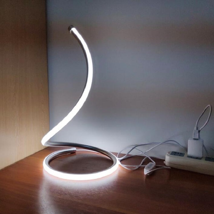 LED Spiral Table Lamp Home Living Room Bedroom Decoration Lighting Bedside Light, Specifications:EU Plug(White) - Bedside Light by buy2fix | Online Shopping UK | buy2fix