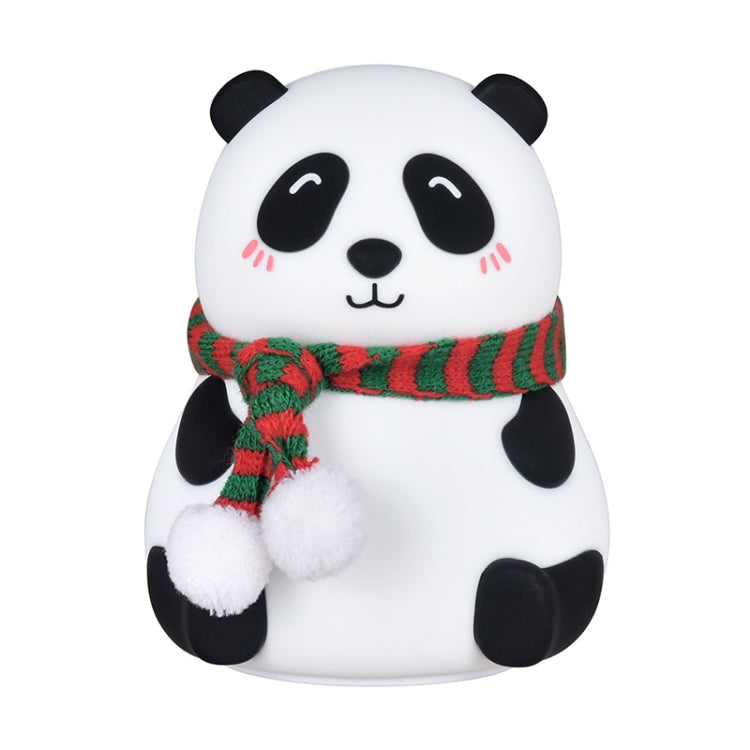 Cute Panda Night Light USB Charging Touch Control Colorful Silicone Bedside Lamp(Squinting) - Night Lights by buy2fix | Online Shopping UK | buy2fix