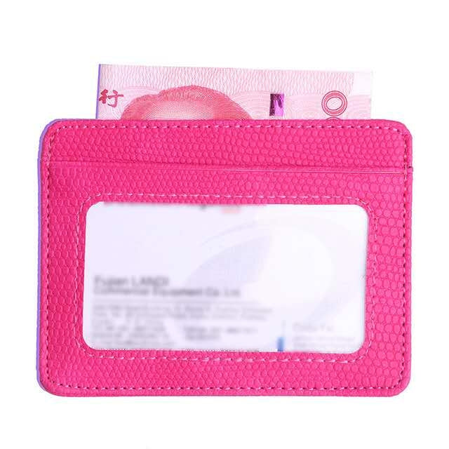 Lizard Pattern PU Leather Bank Card Set Card Package(Pink) - Card & Passport Bags by buy2fix | Online Shopping UK | buy2fix