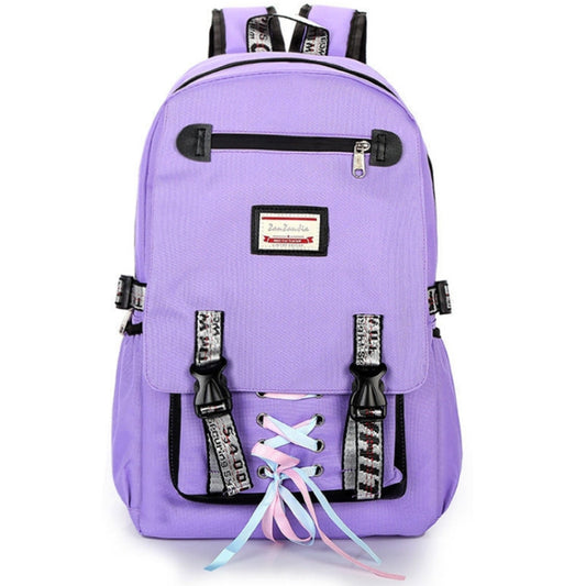 Sports and Leisure USB Charging Anti-Theft Backpack(Purple) - Double-shoulder Bags by buy2fix | Online Shopping UK | buy2fix