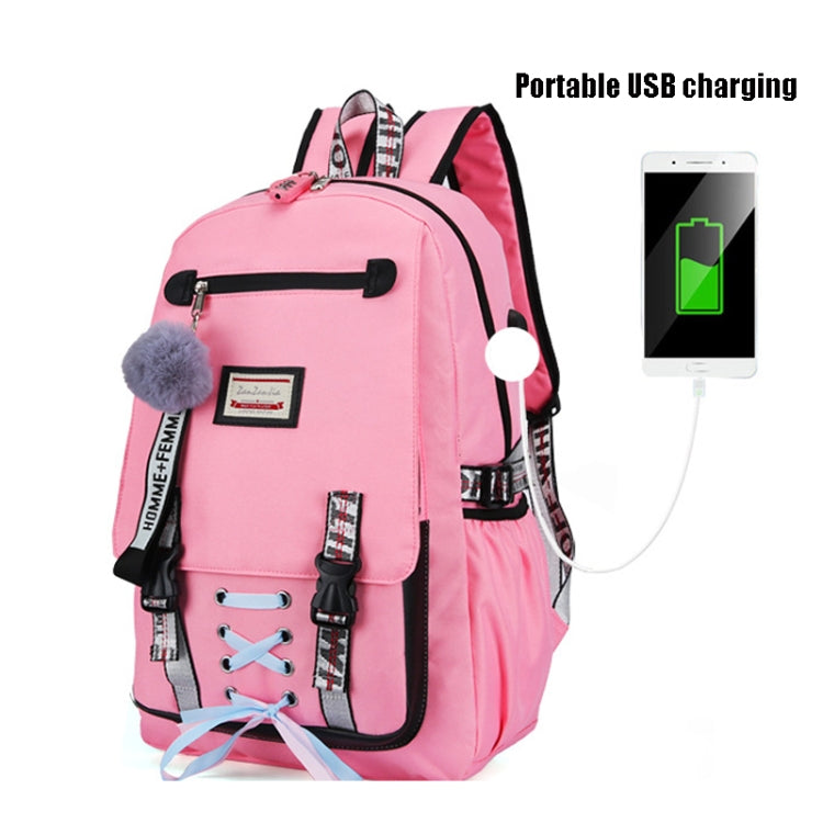 Sports and Leisure USB Charging Anti-Theft Backpack(Purple) - Double-shoulder Bags by buy2fix | Online Shopping UK | buy2fix