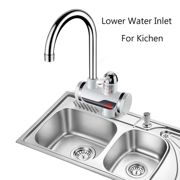 Kitchen Instant Electric Hot Water Faucet Hot & Cold Water Heater CN Plug Specification: Digital Display Lower Water Inlet - Faucets & Accessories by buy2fix | Online Shopping UK | buy2fix