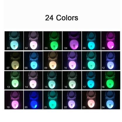 Toilet Hanging Type Human Body Movement Light Sensitive Response LED Night Light 24-Color Cycle Color Change - Sensor LED Lights by buy2fix | Online Shopping UK | buy2fix