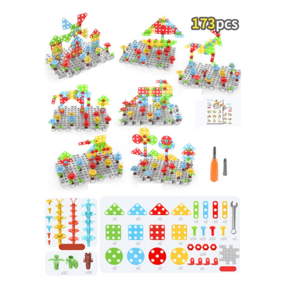 Children Screw-Tightening Electric Drill Toy Manual Assembly Toolbox, Style: 3D + Manual Drill (173 PCS) - DIY Developmental Toys by buy2fix | Online Shopping UK | buy2fix