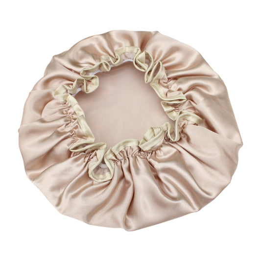 Lovely Thick Women Satin Colorful Double Waterproof Hair Cover Bathing Cap(Gold) - Bath Supplies by buy2fix | Online Shopping UK | buy2fix