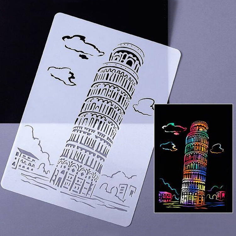 Tower System (5pcs / Set) Construction Series Painting Template Theme City A4 Label Template - Art Supplies by buy2fix | Online Shopping UK | buy2fix