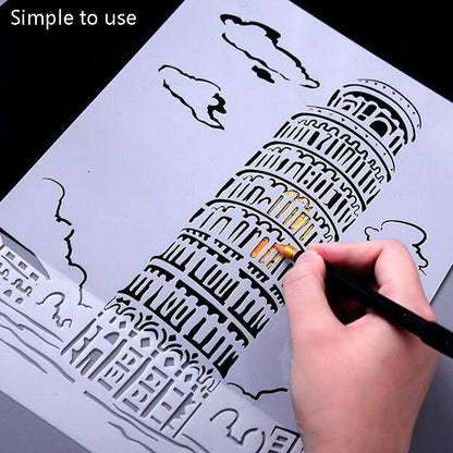 4 Big Ben Construction Series Painting Template Theme City A4 Label Template - Art Supplies by buy2fix | Online Shopping UK | buy2fix