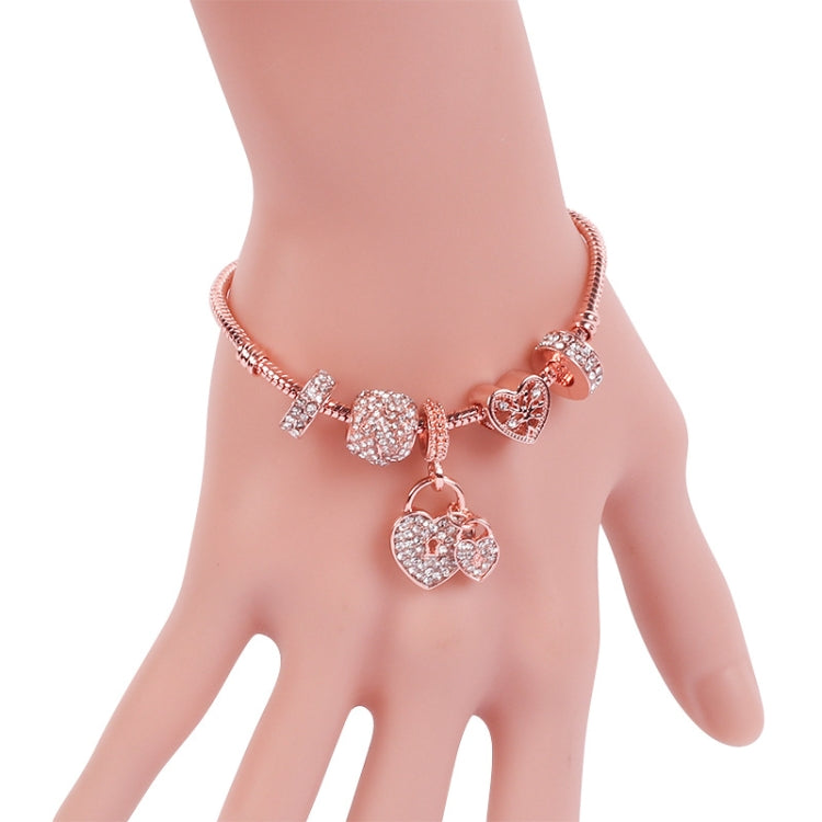 SL133 20cm Women Rose Gold Beaded Bracelet - Bracelets by buy2fix | Online Shopping UK | buy2fix