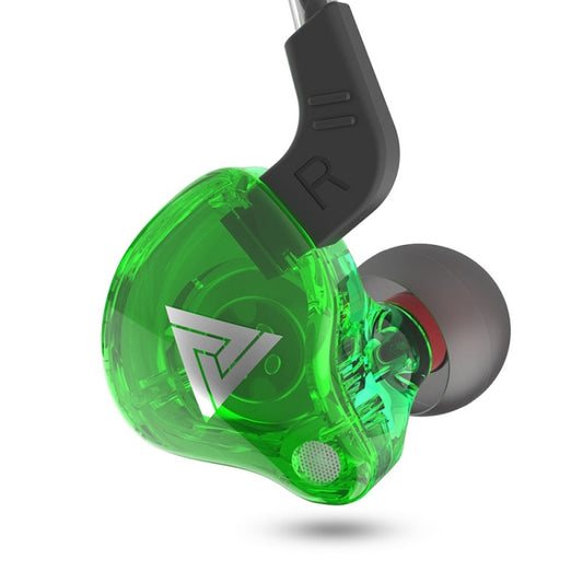 QKZ AK6 2 PCS  In-Ear 3.5mm Wired Subwoofer Sports Earphones(AK6-Green) - In Ear Wired Earphone by QKZ | Online Shopping UK | buy2fix