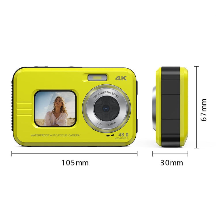 WDC901 3.5m Waterproof 48MP HD Dual Screen Outdoor Sports Digital Camera US Plug(Green) - Children Cameras by buy2fix | Online Shopping UK | buy2fix