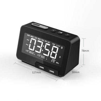 K5 Wireless Bluetooth Speaker Desktop Alarm Clock Radio, Specification: EU Plug(Black) - Desktop Speaker by buy2fix | Online Shopping UK | buy2fix