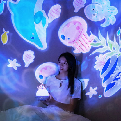 Doll Projection Night Light USB Charging Starry Sky Ocean Music Box, Spec: Standard Ver. 2.7W(White) - Night Lights by buy2fix | Online Shopping UK | buy2fix