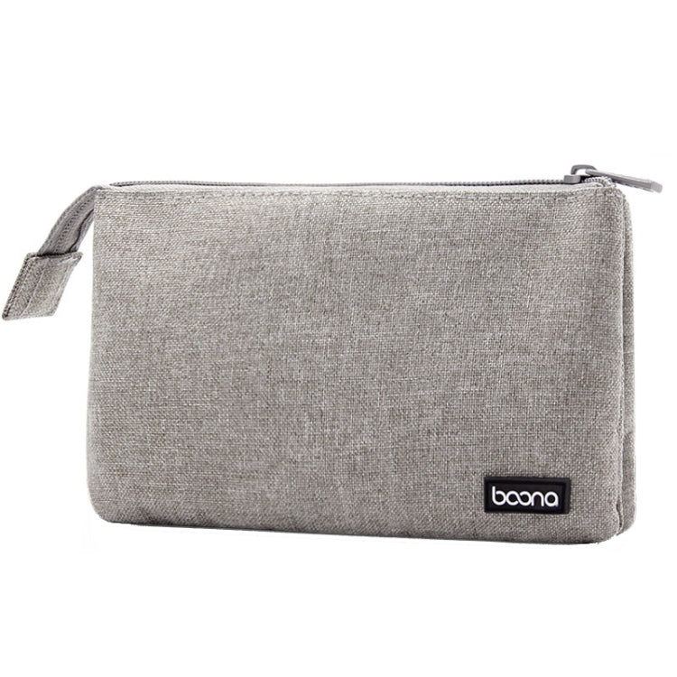 Baona BN-E002 Dual-layer Digital Storage Bag Data Cable Travel Organizing Bag(Grey) - Digital Storage Bag by Baona | Online Shopping UK | buy2fix