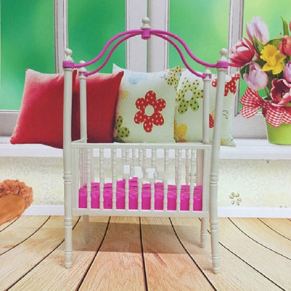 5 PCS Doll House Plastic Baby Cot Miniature Furniture Bedroom Decoration - Pretend Play Toys by buy2fix | Online Shopping UK | buy2fix