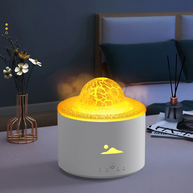 HX-130 Colorful Night Light Planet Desktop Flame Aromatherapy Humidifier, Spec: EU Plug(White) - Air Purifiers & Accessories by buy2fix | Online Shopping UK | buy2fix