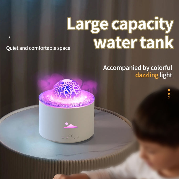 HX-130 Colorful Night Light Planet Desktop Flame Aromatherapy Humidifier, Spec: EU Plug(White) - Air Purifiers & Accessories by buy2fix | Online Shopping UK | buy2fix