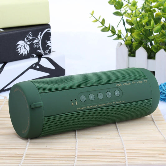 T2 Car Cylindrical Small Speaker with Flashlight Desktop Bluetooth 4.0 Wireless Speaker(Green) - Desktop Speaker by buy2fix | Online Shopping UK | buy2fix