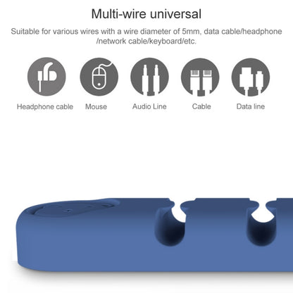 6 Holes Bear Silicone Desktop Data Cable Organizing And Fixing Device(White) - Cable Organizer by buy2fix | Online Shopping UK | buy2fix