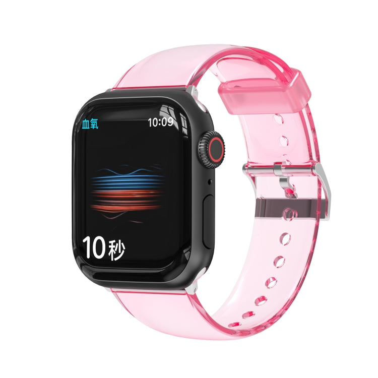 TPU Fuel Injection Watch Band For Apple Watch Series 7 45mm /6&SE&5&4 44mm /3&2&1 42mm(Transparent Black) - Watch Bands by null | Online Shopping UK | buy2fix