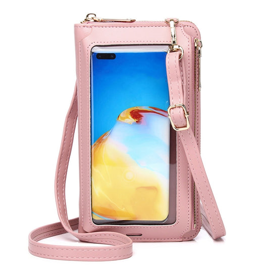 Multi-function Touch Screen Mobile Phone Bag Cross-body Large Capacity Small Bag(Pink) - Single-shoulder Bags by buy2fix | Online Shopping UK | buy2fix