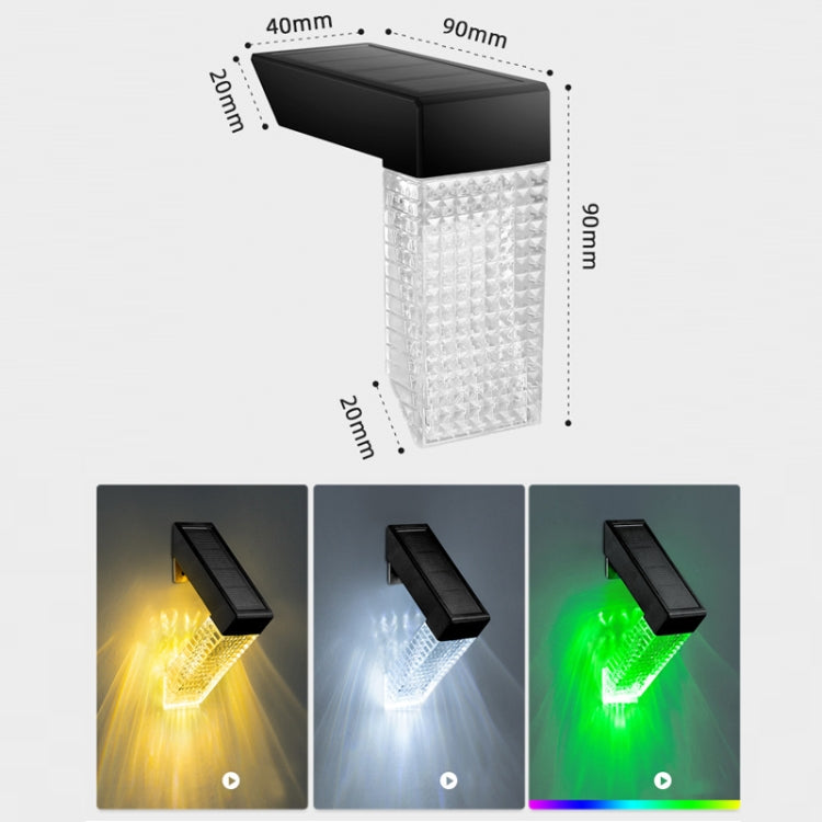 Outdoor Waterproof Courtyard Corridor Steps LED Solar Light(White+Colorful Light) - Solar Lights by buy2fix | Online Shopping UK | buy2fix