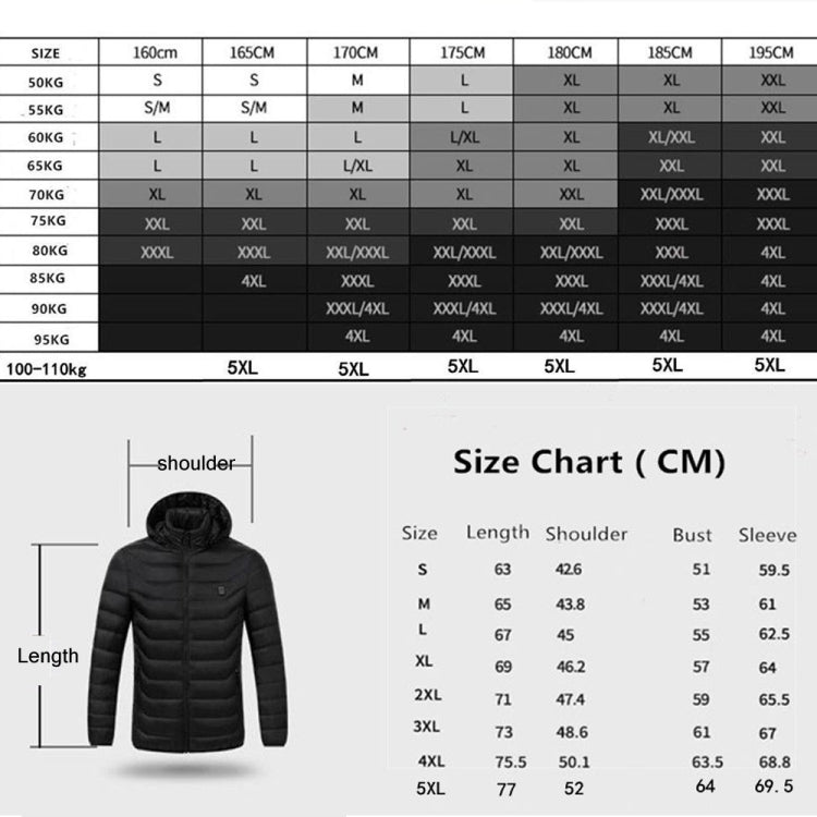 9 Zone Double Control Blue USB Winter Electric Heated Jacket Warm Thermal Jacket, Size: M - Down Jackets by buy2fix | Online Shopping UK | buy2fix