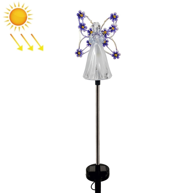 Solar Angel Garden Light Outdoor Decoration Patio Garden Ground Plug Light(Purple) - Solar Lights by buy2fix | Online Shopping UK | buy2fix