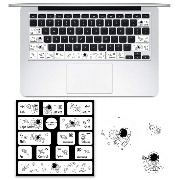 for Macbook Air 13.3 inch 5pcs Laptop Keyboard PVC Sticker(Astronaut) - Keyboard Protector by buy2fix | Online Shopping UK | buy2fix