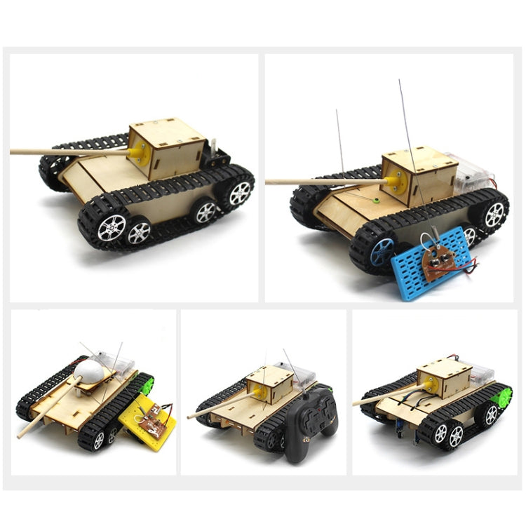 Wooden Electric Simulation Crawler Tank DIY Toy Assembly Model,Spec:  No. 1 Single Motor Basic Edition - Puzzle Toys by buy2fix | Online Shopping UK | buy2fix