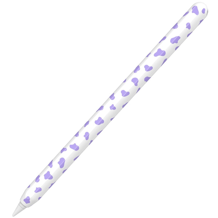 For Apple Pencil 2 AhaStyle PT65CW Silicone Pen Case Milk Cow Patterned Stylus Case(Purple) - Pencil Accessories by AhaStyle | Online Shopping UK | buy2fix