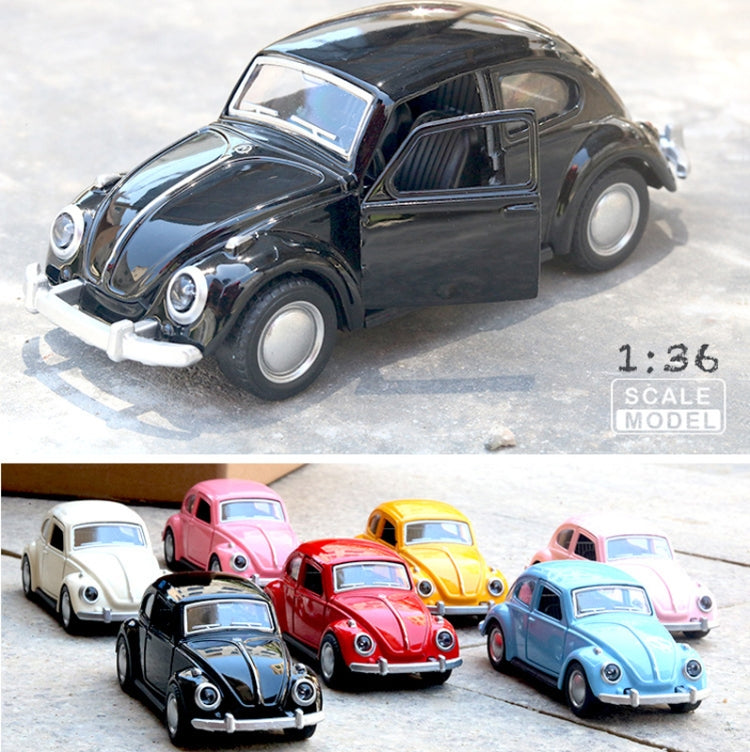 1:36 Beetle Classic Car Open Door Alloy Car Model Pull Back Children's Toy Car(Yellow) - Model Toys by buy2fix | Online Shopping UK | buy2fix
