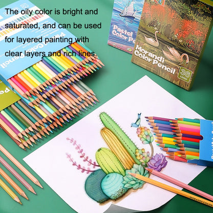 36 Colors Oily Bright Color Pencil Studio Special Set Macaron - Art Supplies by buy2fix | Online Shopping UK | buy2fix