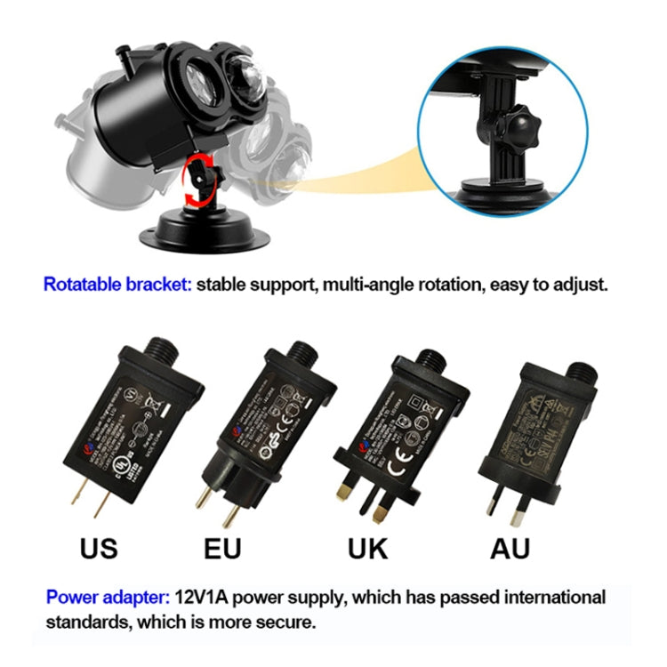 16 Cards AU Plug Not Easy To Fade Card Pattern 9W Double Cylinder Water Pattern Christmas Projection Light - Christmas Decoration Lamps by buy2fix | Online Shopping UK | buy2fix