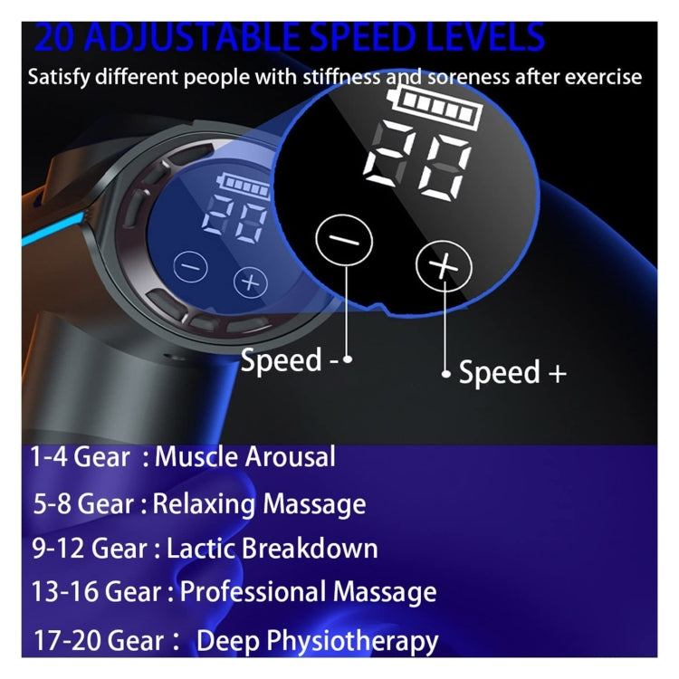 20-speed Touch Control Fascia Massager with 6 Massage Heads,CN Plug(Silver) - Massage gun & Accessories by buy2fix | Online Shopping UK | buy2fix